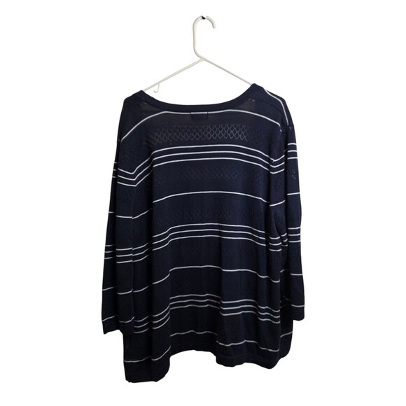 Basic Editions Lightweight Open Front Striped Cardigan XXL - Picture 4 of 4